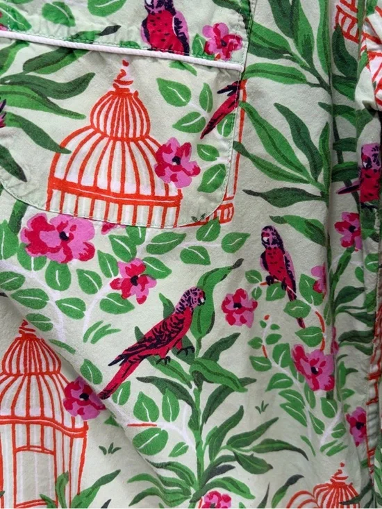 Printfresh Birds of a Feather size Small Long Sleeve Pajama Top in Kiwi Slice - Picture 2 of 9